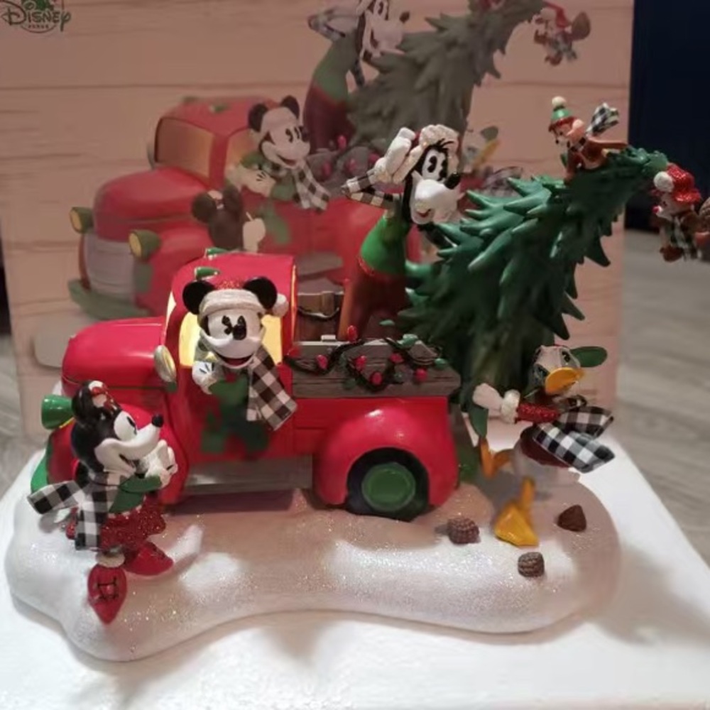 Disney Festive Red and Green Holiday Figurine